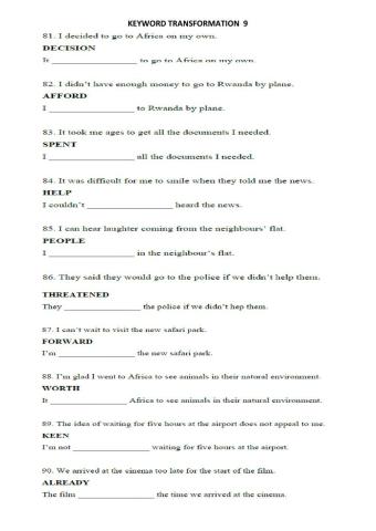 Keyword transformation 9