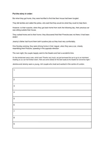 Put the story in order