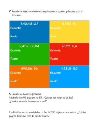 Divisiones decimales