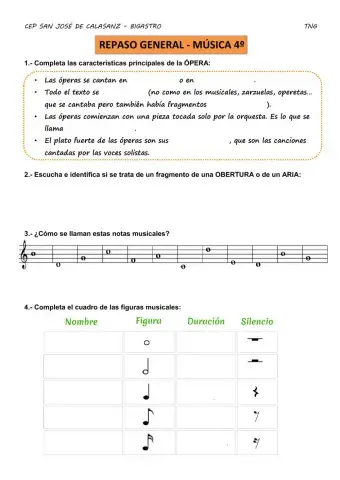 REPASO GENERAL CUARTO CURSO