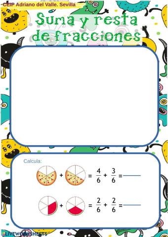 Suma y resto de fracciones