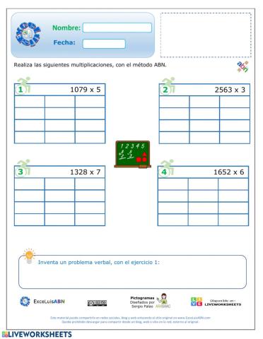 Multiplicación 4x1 ABN  01