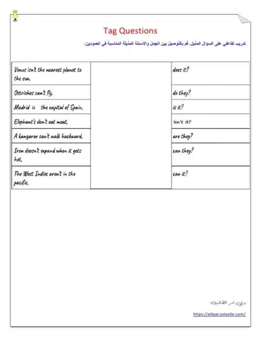 Tag Questions  الاسئلة المذيلة
