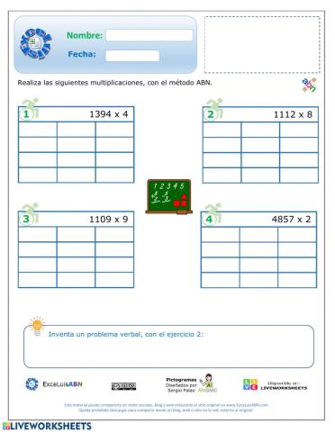 Multiplicación 4x1 ABN  02