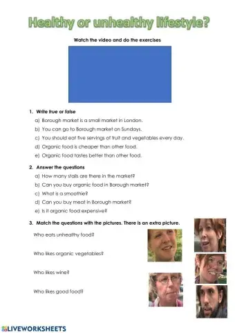 Healthy or unhealthy lifestyle?