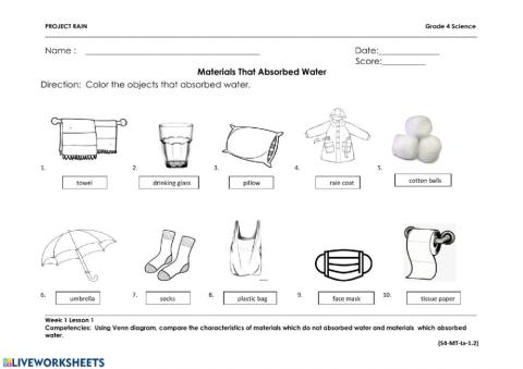 Materials that absorb water