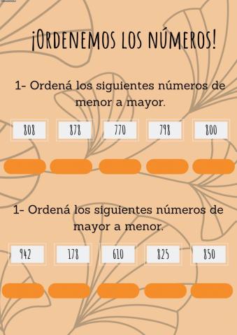 ¡Ordenamos los números!