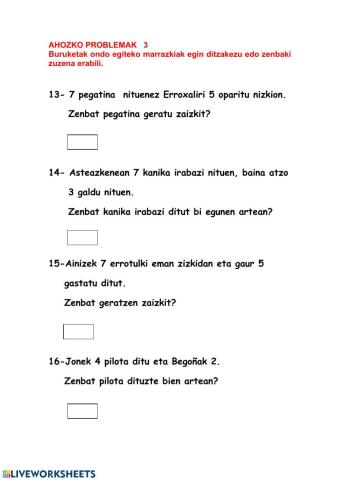 Ahozko problemak 3