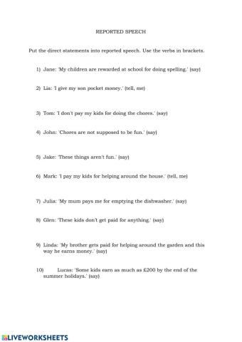 Reported speech in the present