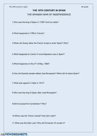 The 19th century in Spain