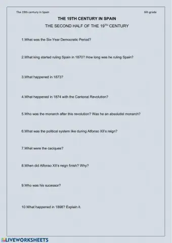 The 19th century in Spain