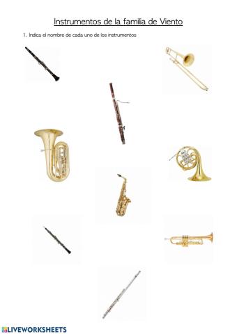 La familia de los instrumentos de viento