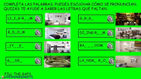 Fill the gaps (Parts of the house)