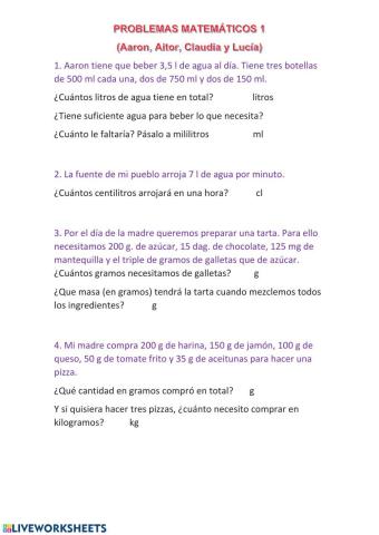 Problemas matemáticos 1