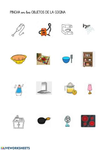 Busca los objetos de COCINA