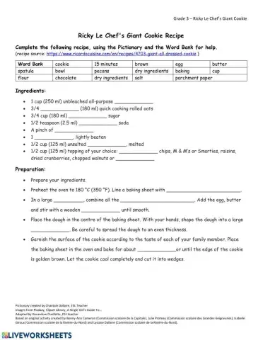 Ricky Le Chef's Giant Cookie Recipe