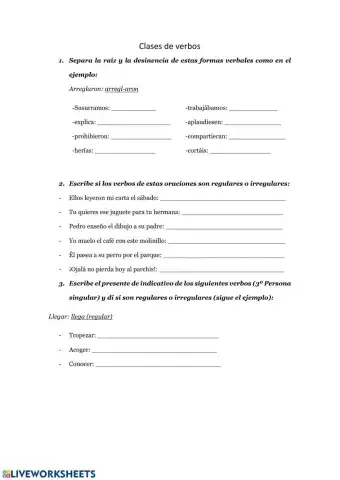 Clases de verbos