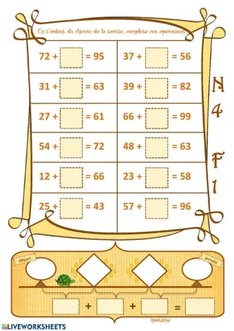 Additions lacunaires jusque 100