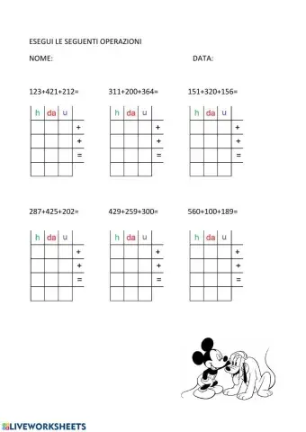 Operazioni in colonna