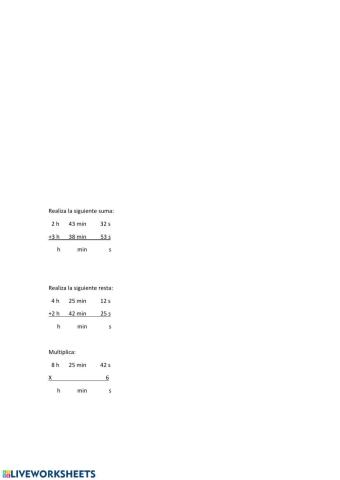 Operaciones con cantidades de tiempo