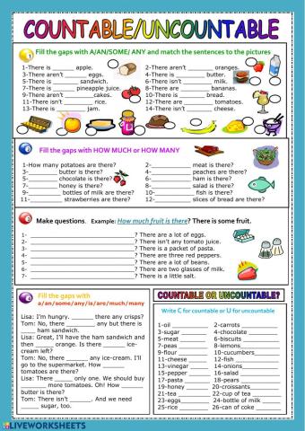 Countable and uncountable nouns