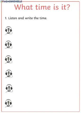 What time is it? Listening and writing