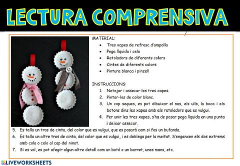 Lectura comprensiva valencià