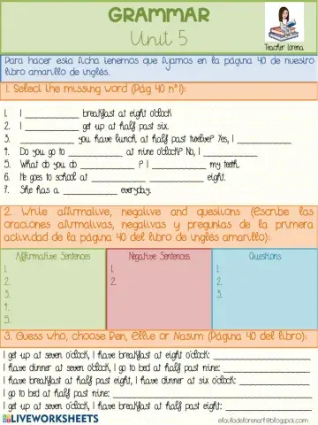 Daily Routines Grammar