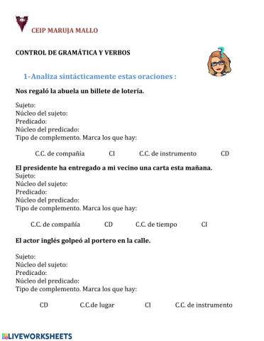 Análisis sintáctico y verbos