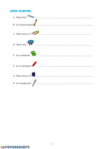 School objects answer