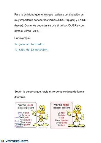 Les sports: jouer ou faire