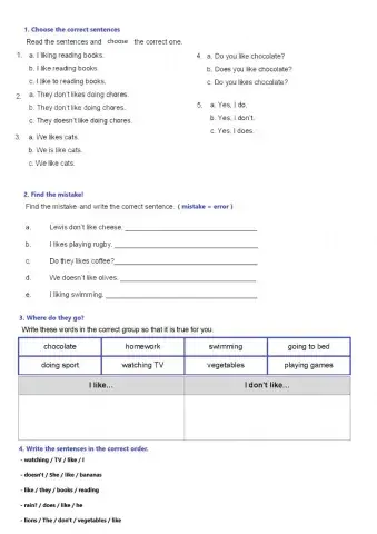 Verb like presente simple