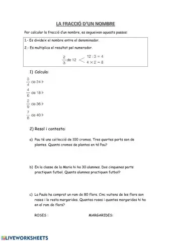 La Fracció d'un nombre