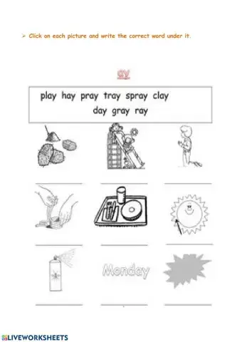 Liveworksheets- -ay sound