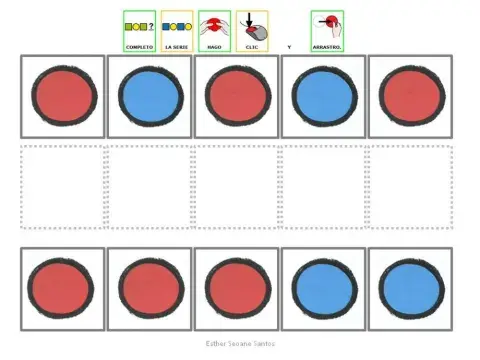 Serie 2 elementos rojo-azul