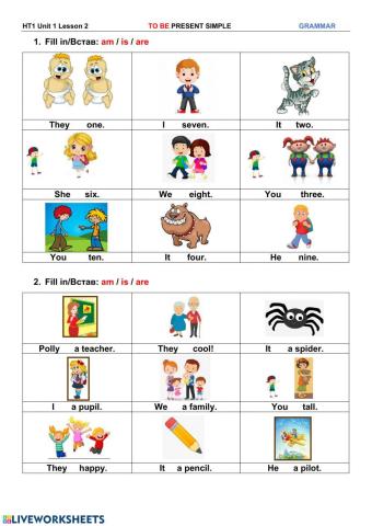 The verb to be - affirmative