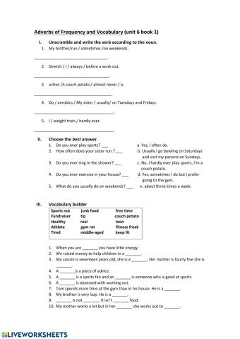 Adverbs of frequency