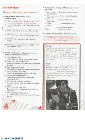 5th teens: reported speech statements