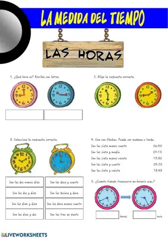 Medida del tiempo: las horas