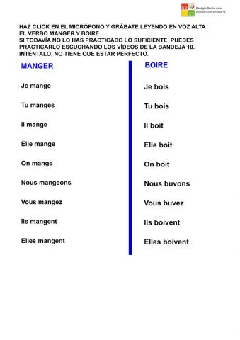 Manger et boire (oral)