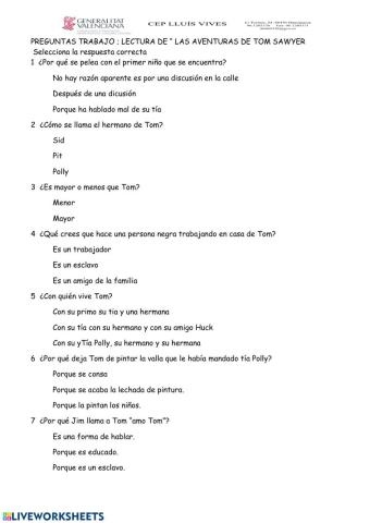 Las aventuras de Tom Sawyer