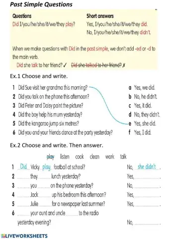 Past Simple Questions