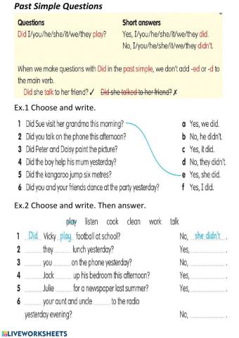 Past Simple Questions