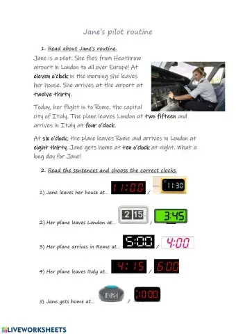 Jane's pilot routine