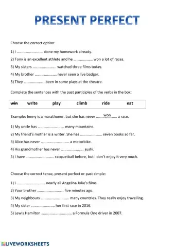 Present perfect and past simple