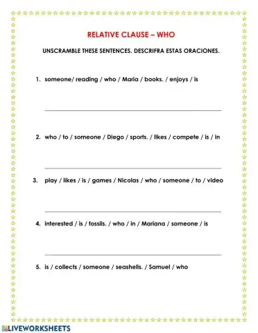 Relative clause - who
