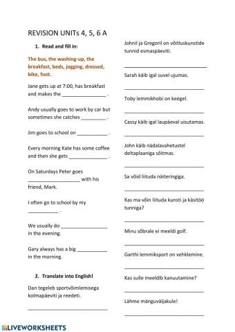 Revision Units 4, 5, 6