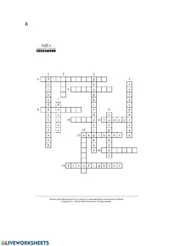 Half a crossword: Jobs A