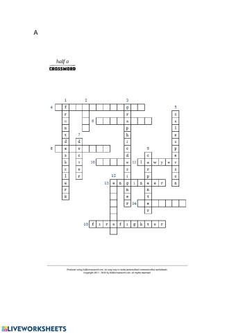 Half a crossword: Jobs A