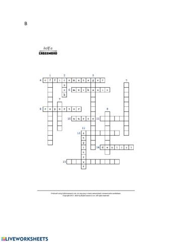 Half a crossword: Jobs B